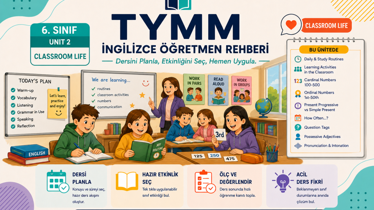 TYMM İngilizce Öğretmen Rehberi – 6. Sınıf Unit 2: Classroom Life