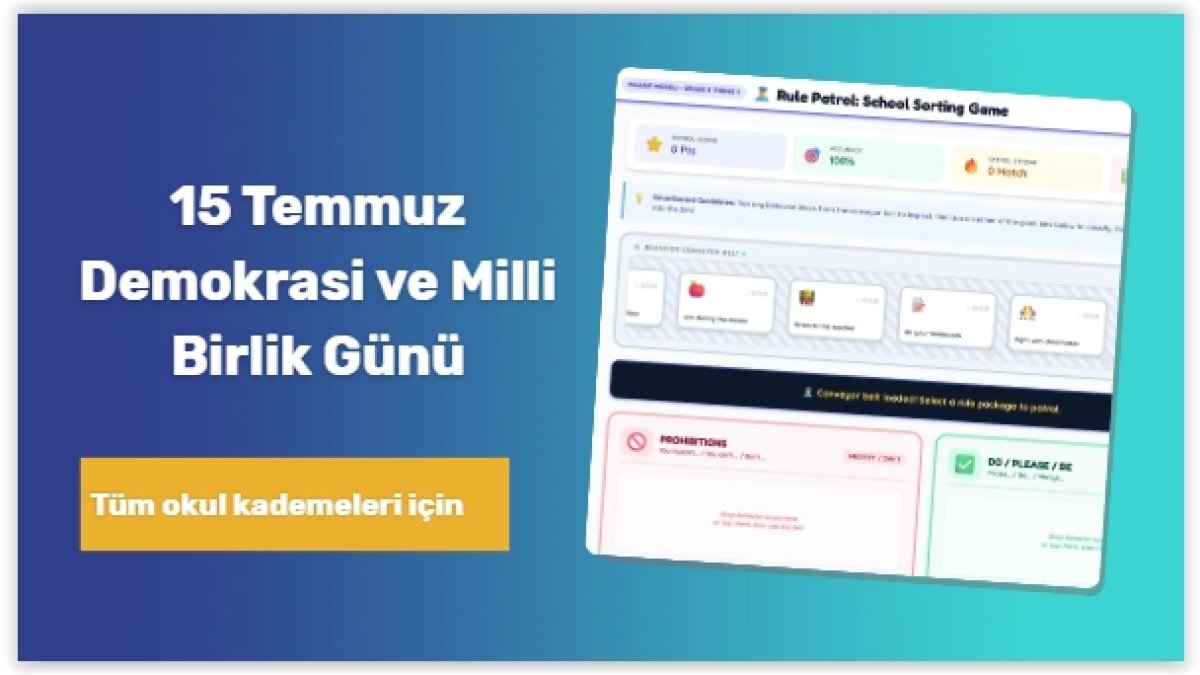 15 Temmuz Demokrasi ve Milli Birlik Günü Eğitim Programı