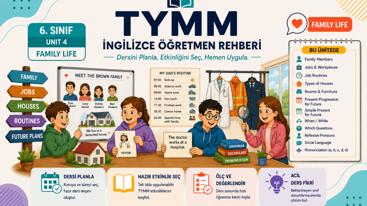 TYMM İngilizce Öğretmen Rehberi – 6. Sınıf Unit 4: Family Life