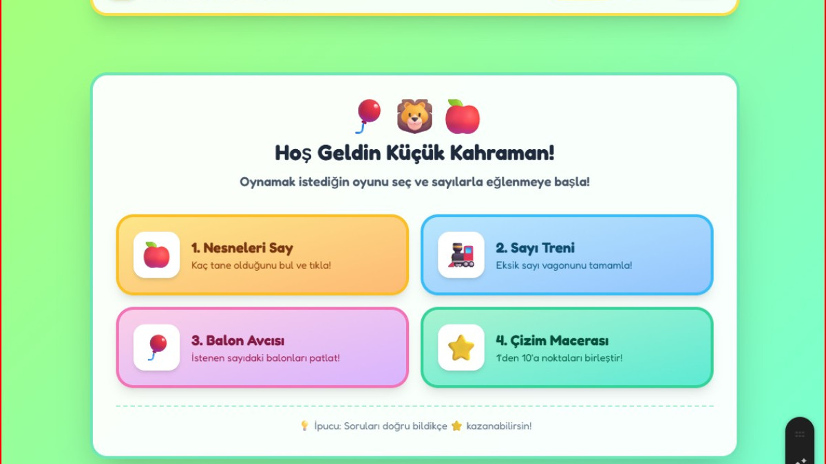 Sayı adası( 4 oyun bir arada)