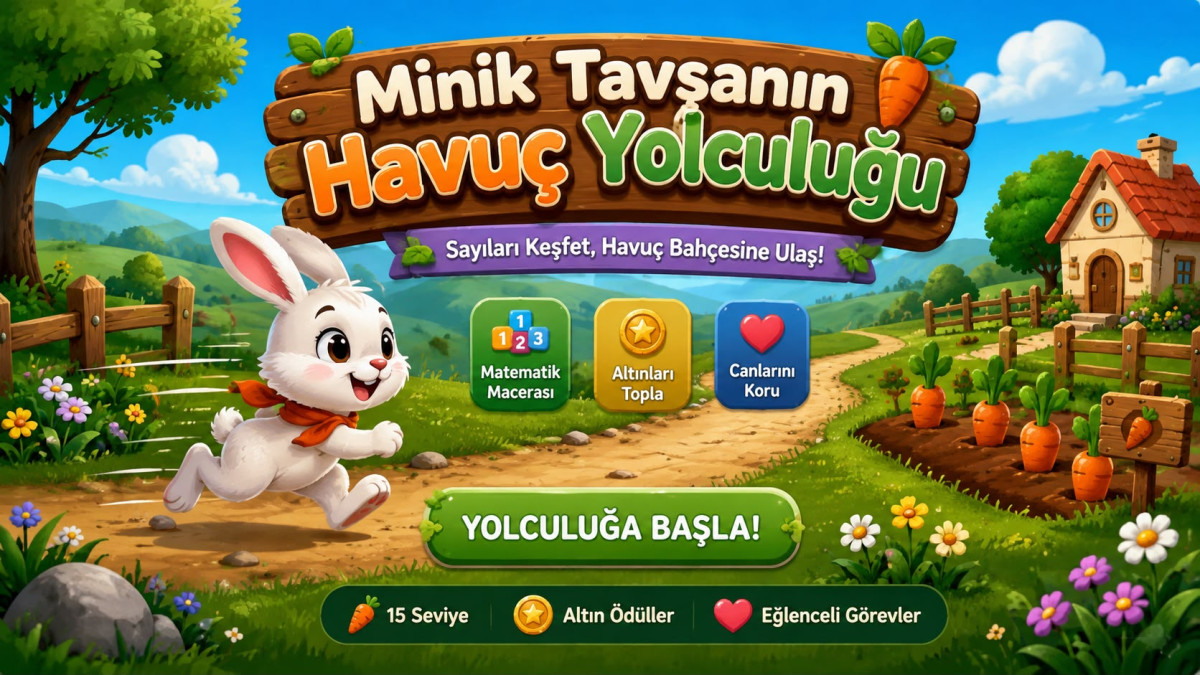 MİNİK TAVŞANIN HAVUÇ YOLCULUĞU-4 BASAMAKLI SAYILARI SIRALAMA OYUNU