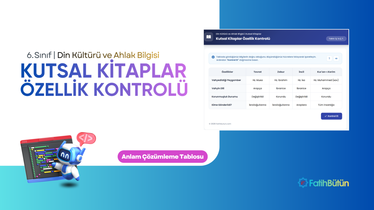 Kutsal Kitaplar Özellik Kontrolü