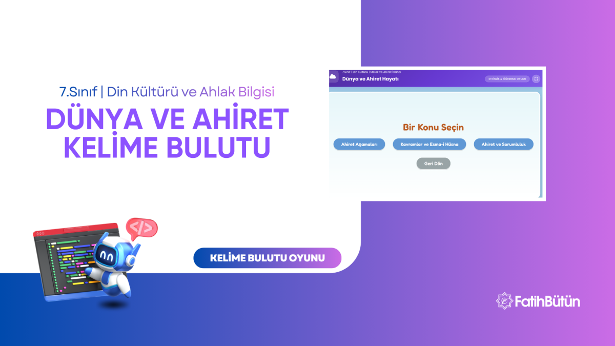 Dünya Ve Ahiret Hayatı Kelime Bulutu Oyunu