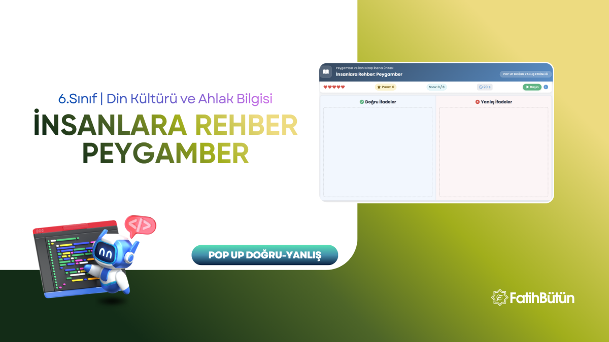 İnsanlara Rehber: Peygamber Doğru Yanlış (pop-up Etkinliği)