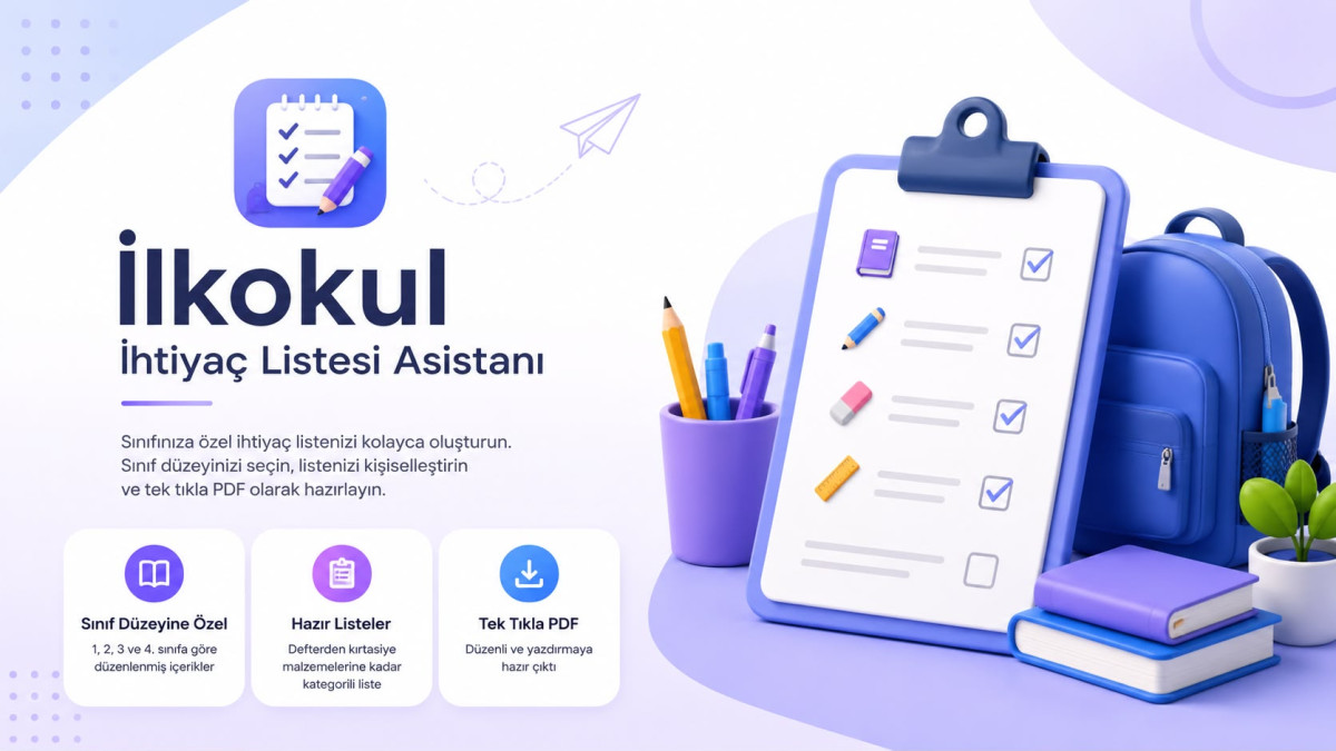 İlkokul İhtiyaç Listesi Asistanı