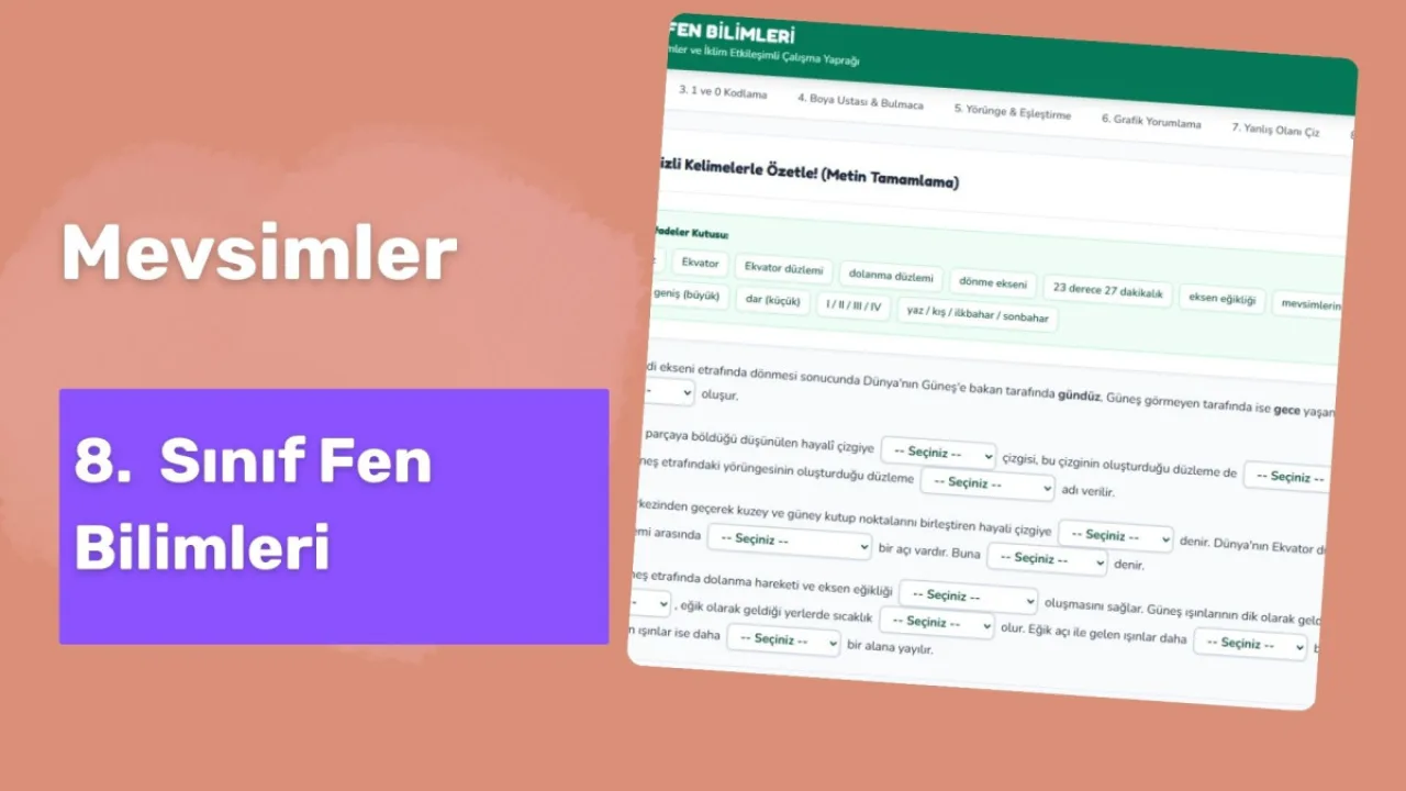 8. Sınıf Mevsimler