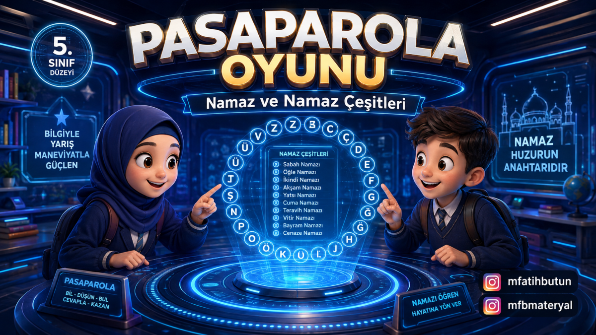 Namaz Ve Namaz Çeşitleri (pasaparola Oyunu)