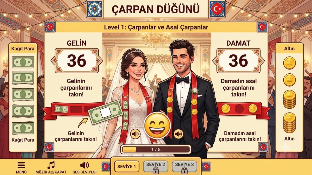 Çarpanlar & Katlar Düğünü: Matematiksel Takı Töreni