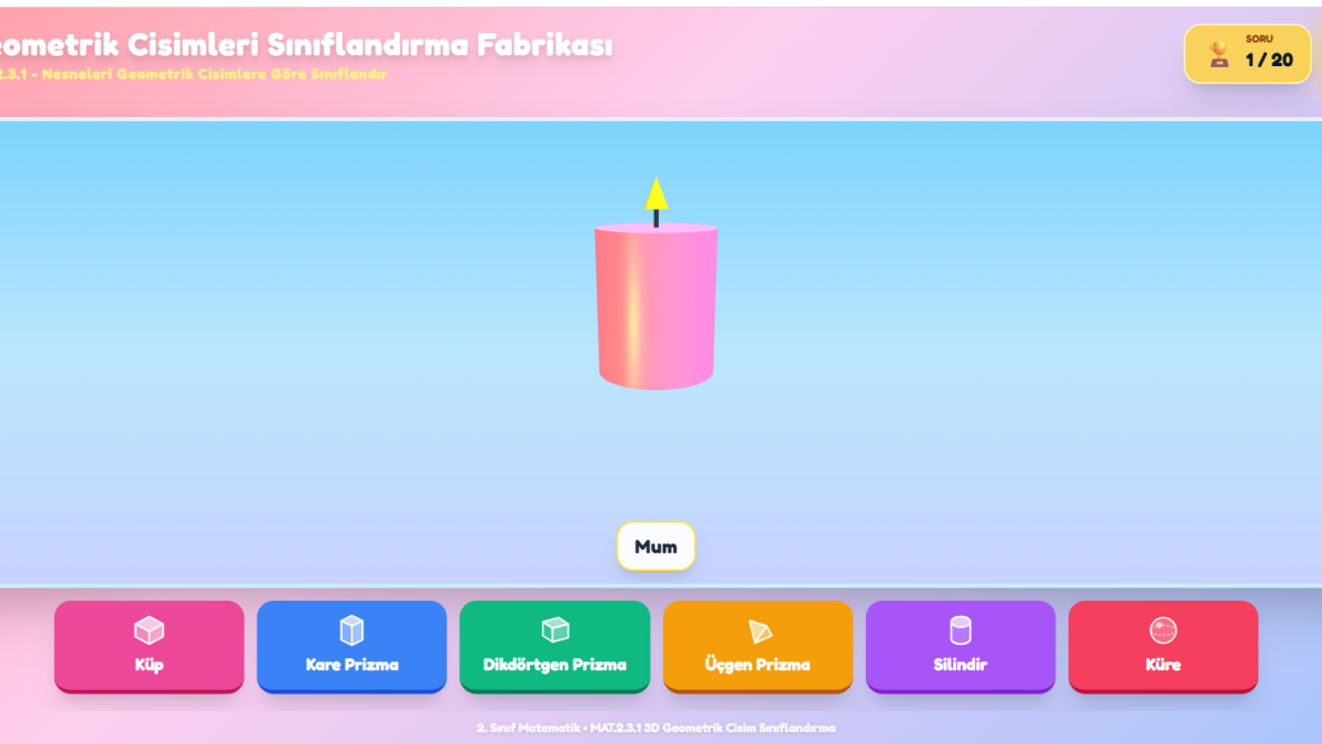Geometrik Cisimleri Sınıflandırma Fabrikası