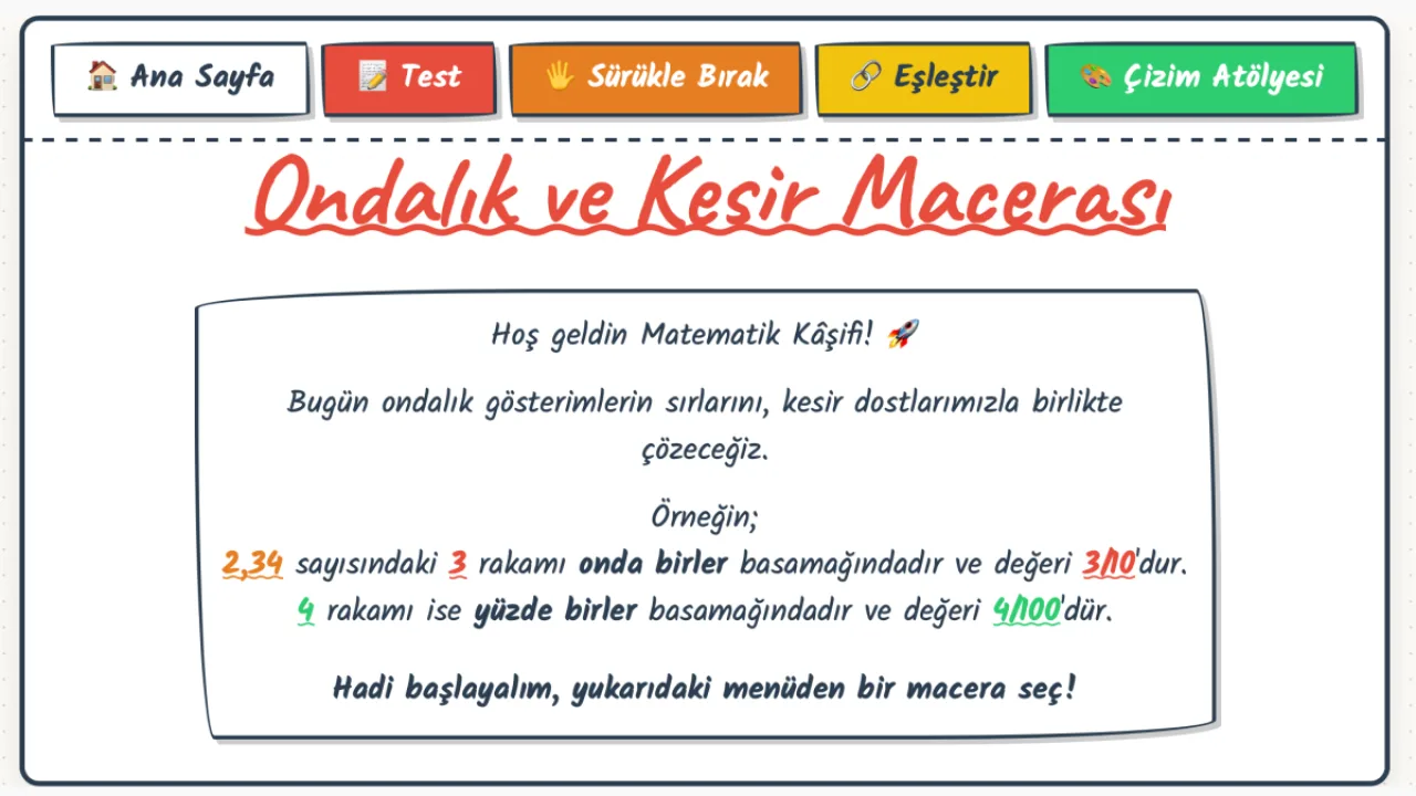 Ondalık Ve Kesir Macerası