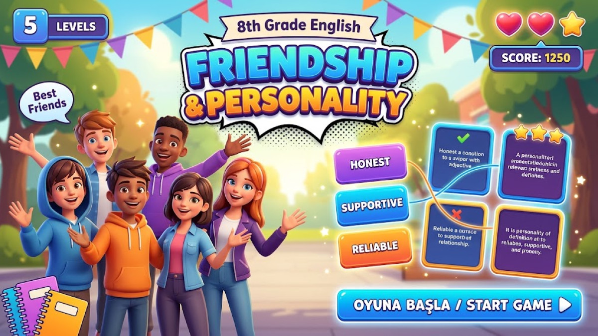 8. Sınıf Friendship Personality Kelime Eşleştirme