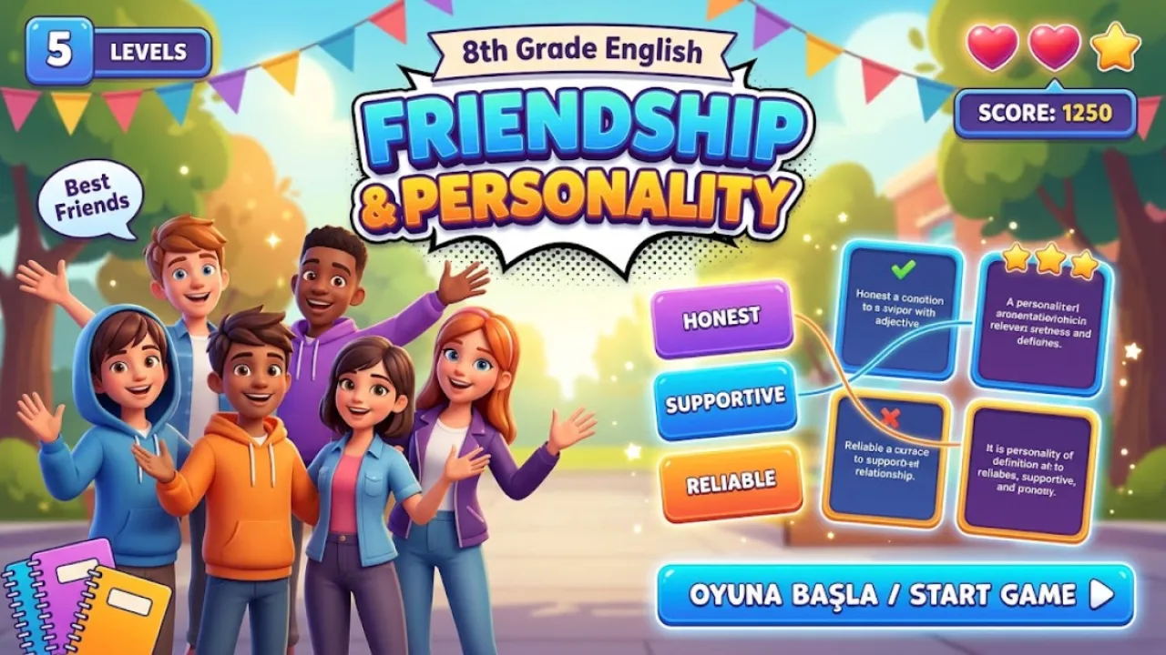 8. Sınıf Friendship Personality Kelime Eşleştirme