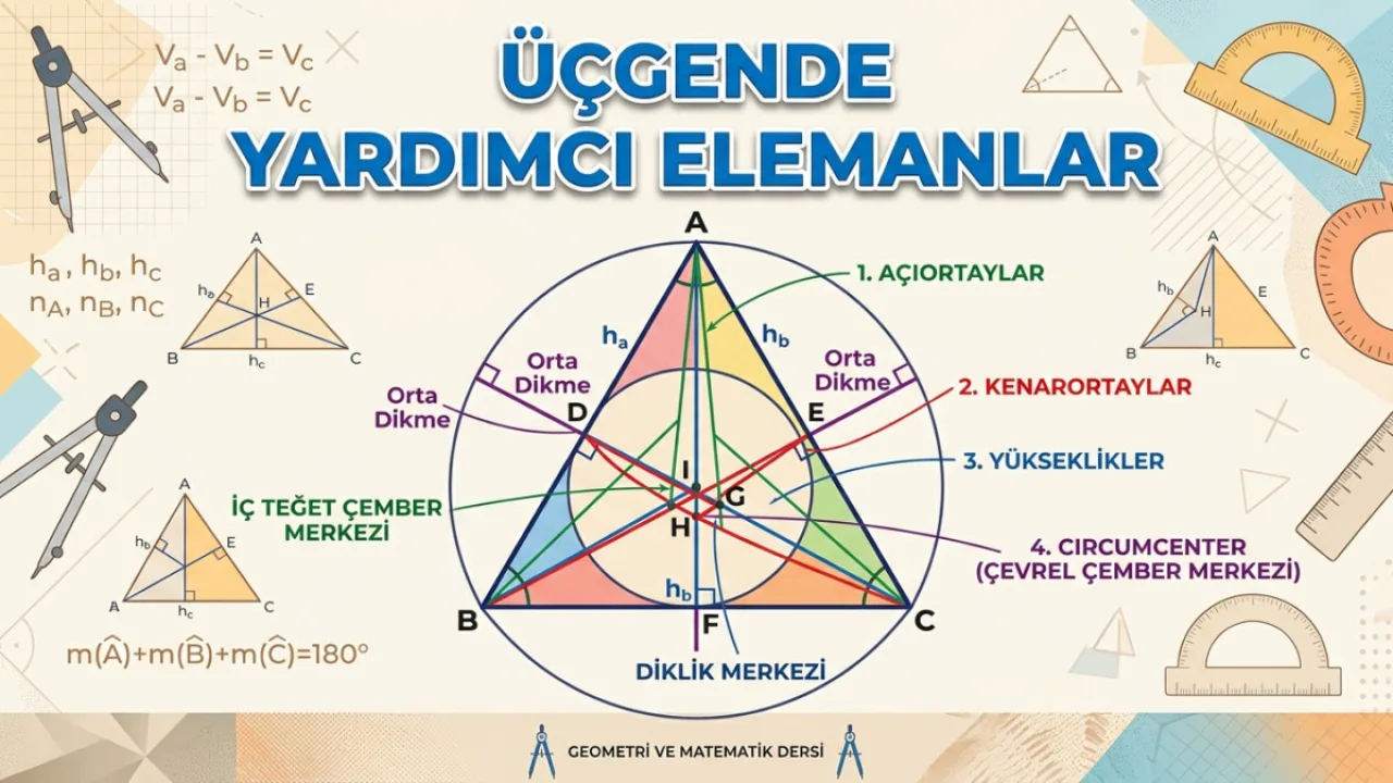 10.sınıf Üçgenin Yardımcı Elemanları Derinleştirme Etkinliği