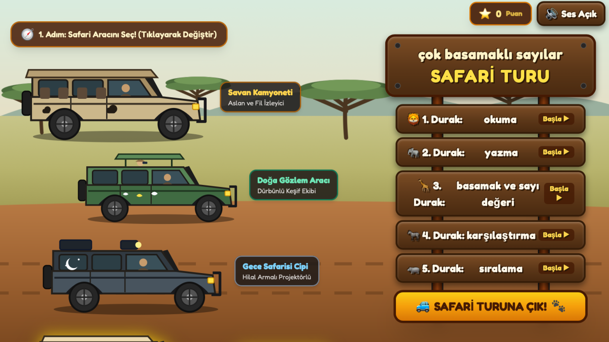 Çok Basamaklı Sayılar Safari Turu